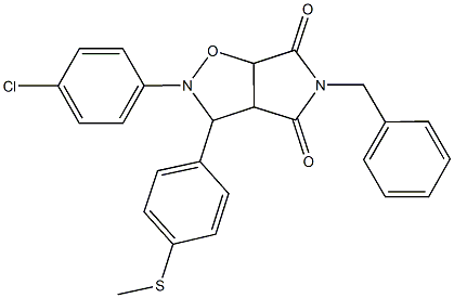 5-benzyl-2-(4-chlorophenyl)-3-[4-(methylsulfanyl)phenyl]dihydro-2H-pyrrolo[3,4-d]isoxazole-4,6(3H,5H)-dione Structure