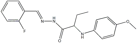 N'-(2-fluorobenzylidene)-2-(4-methoxyanilino)butanohydrazide 구조식 이미지
