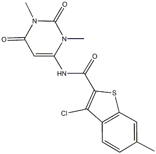 3-chloro-N-(1,3-dimethyl-2,6-dioxo-1,2,3,6-tetrahydro-4-pyrimidinyl)-6-methyl-1-benzothiophene-2-carboxamide Structure