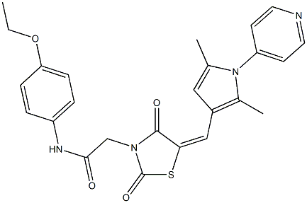 2-(5-{[2,5-dimethyl-1-(4-pyridinyl)-1H-pyrrol-3-yl]methylene}-2,4-dioxo-1,3-thiazolidin-3-yl)-N-(4-ethoxyphenyl)acetamide 구조식 이미지