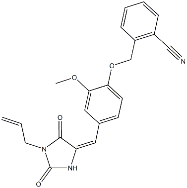 2-({4-[(1-allyl-2,5-dioxo-4-imidazolidinylidene)methyl]-2-methoxyphenoxy}methyl)benzonitrile Structure
