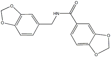 N-(1,3-benzodioxol-5-ylmethyl)-1,3-benzodioxole-5-carboxamide 구조식 이미지