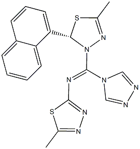 5-methyl-N-[(5-methyl-2-(1-naphthyl)-1,3,4-thiadiazol-3(2H)-yl)(4H-1,2,4-triazol-4-yl)methylene]-1,3,4-thiadiazol-2-amine 구조식 이미지