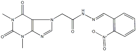 2-(1,3-dimethyl-2,6-dioxo-1,2,3,6-tetrahydro-7H-purin-7-yl)-N'-{2-nitrobenzylidene}acetohydrazide Structure
