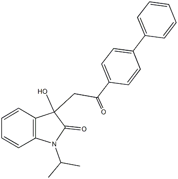 3-(2-[1,1'-biphenyl]-4-yl-2-oxoethyl)-3-hydroxy-1-isopropyl-1,3-dihydro-2H-indol-2-one Structure