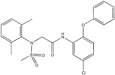 N-(5-chloro-2-phenoxyphenyl)-2-[2,6-dimethyl(methylsulfonyl)anilino]acetamide 구조식 이미지
