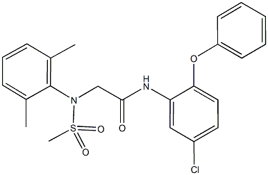 N-(5-chloro-2-phenoxyphenyl)-2-[2,6-dimethyl(methylsulfonyl)anilino]acetamide Structure