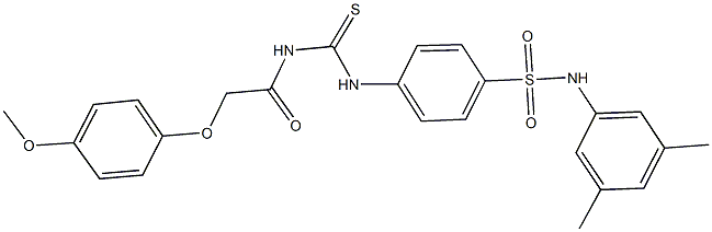 N-(3,5-dimethylphenyl)-4-[({[(4-methoxyphenoxy)acetyl]amino}carbothioyl)amino]benzenesulfonamide 구조식 이미지