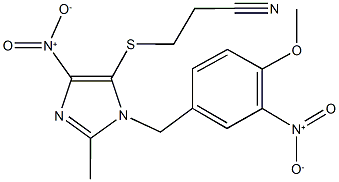 3-[(4-nitro-1-{3-nitro-4-methoxybenzyl}-2-methyl-1H-imidazol-5-yl)sulfanyl]propanenitrile Structure