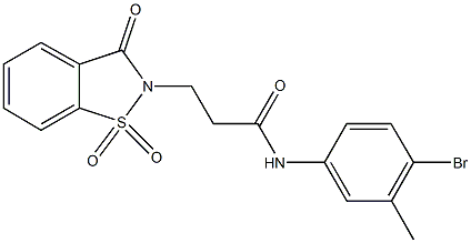 N-(4-bromo-3-methylphenyl)-3-(1,1-dioxido-3-oxo-1,2-benzisothiazol-2(3H)-yl)propanamide Structure