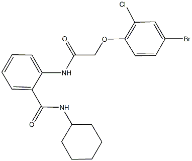 2-{[(4-bromo-2-chlorophenoxy)acetyl]amino}-N-cyclohexylbenzamide Structure