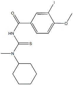 N-cyclohexyl-N'-(3-iodo-4-methoxybenzoyl)-N-methylthiourea 구조식 이미지