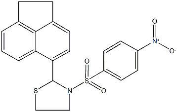 2-(1,2-dihydro-5-acenaphthylenyl)-3-({4-nitrophenyl}sulfonyl)-1,3-thiazolidine Structure