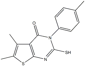 5,6-dimethyl-3-(4-methylphenyl)-2-sulfanylthieno[2,3-d]pyrimidin-4(3H)-one 구조식 이미지