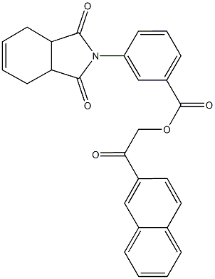 2-(2-naphthyl)-2-oxoethyl 3-(1,3-dioxo-1,3,3a,4,7,7a-hexahydro-2H-isoindol-2-yl)benzoate 구조식 이미지