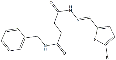 N-benzyl-4-{2-[(5-bromothien-2-yl)methylene]hydrazino}-4-oxobutanamide 구조식 이미지