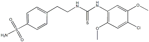 4-(2-{[(4-chloro-2,5-dimethoxyanilino)carbothioyl]amino}ethyl)benzenesulfonamide Structure