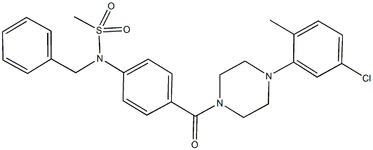 N-benzyl-N-(4-{[4-(5-chloro-2-methylphenyl)-1-piperazinyl]carbonyl}phenyl)methanesulfonamide 구조식 이미지