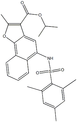 isopropyl 5-[(mesitylsulfonyl)amino]-2-methylnaphtho[1,2-b]furan-3-carboxylate 구조식 이미지