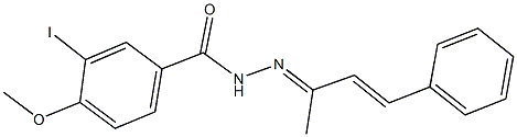 3-iodo-4-methoxy-N'-(1-methyl-3-phenylprop-2-enylidene)benzohydrazide Structure