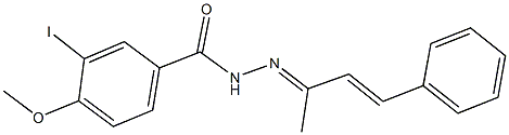 3-iodo-4-methoxy-N'-(1-methyl-3-phenylprop-2-enylidene)benzohydrazide 구조식 이미지