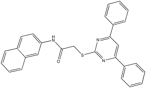 2-[(4,6-diphenyl-2-pyrimidinyl)sulfanyl]-N-(2-naphthyl)acetamide Structure