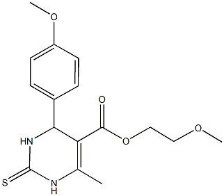 2-methoxyethyl 4-(4-methoxyphenyl)-6-methyl-2-thioxo-1,2,3,4-tetrahydro-5-pyrimidinecarboxylate Structure