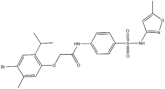 2-(4-bromo-2-isopropyl-5-methylphenoxy)-N-(4-{[(5-methylisoxazol-3-yl)amino]sulfonyl}phenyl)acetamide Structure