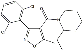 1-{[3-(2,6-dichlorophenyl)-5-methylisoxazol-4-yl]carbonyl}-2-ethylpiperidine Structure