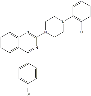 4-(4-chlorophenyl)-2-[4-(2-chlorophenyl)-1-piperazinyl]quinazoline Structure