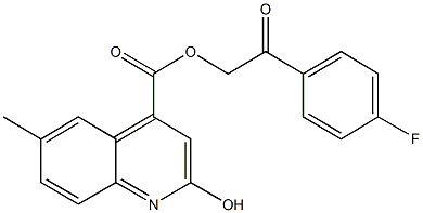 2-(4-fluorophenyl)-2-oxoethyl 2-hydroxy-6-methyl-4-quinolinecarboxylate 구조식 이미지
