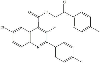 2-(4-methylphenyl)-2-oxoethyl 6-chloro-3-methyl-2-(4-methylphenyl)-4-quinolinecarboxylate Structure