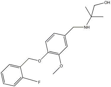 2-({4-[(2-fluorobenzyl)oxy]-3-methoxybenzyl}amino)-2-methyl-1-propanol 구조식 이미지