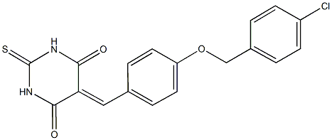 5-{4-[(4-chlorobenzyl)oxy]benzylidene}-2-thioxodihydro-4,6(1H,5H)-pyrimidinedione Structure