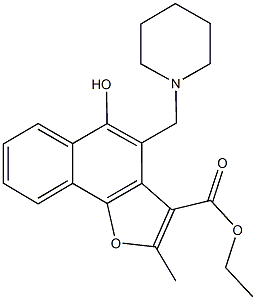ethyl 5-hydroxy-2-methyl-4-(1-piperidinylmethyl)naphtho[1,2-b]furan-3-carboxylate Structure