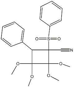 2,2,3,3-tetramethoxy-4-phenyl-1-(phenylsulfonyl)cyclobutanecarbonitrile 구조식 이미지