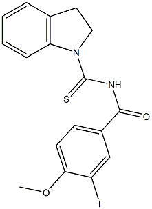 N-(2,3-dihydro-1H-indol-1-ylcarbothioyl)-3-iodo-4-methoxybenzamide 구조식 이미지