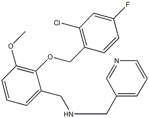 N-{2-[(2-chloro-4-fluorobenzyl)oxy]-3-methoxybenzyl}-N-(3-pyridinylmethyl)amine 구조식 이미지