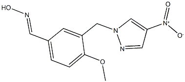 3-({4-nitro-1H-pyrazol-1-yl}methyl)-4-methoxybenzaldehyde oxime 구조식 이미지