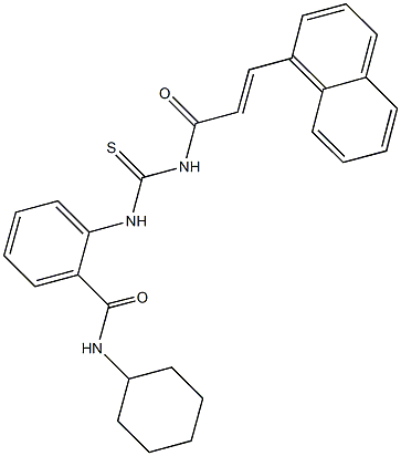 N-cyclohexyl-2-[({[3-(1-naphthyl)acryloyl]amino}carbothioyl)amino]benzamide 구조식 이미지