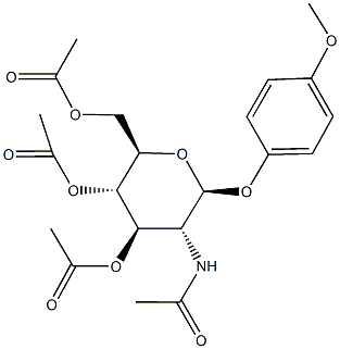 4-methoxyphenyl 3,4,6-tri-O-acetyl-2-(acetylamino)-2-deoxyhexopyranoside 구조식 이미지
