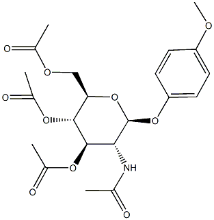 4-methoxyphenyl 3,4,6-tri-O-acetyl-2-(acetylamino)-2-deoxyhexopyranoside Structure