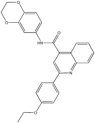 N-(2,3-dihydro-1,4-benzodioxin-6-yl)-2-(4-ethoxyphenyl)-4-quinolinecarboxamide Structure