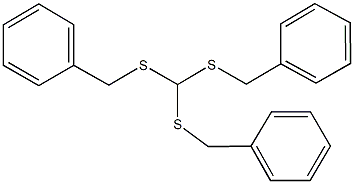 ({[bis(benzylsulfanyl)methyl]sulfanyl}methyl)benzene Structure