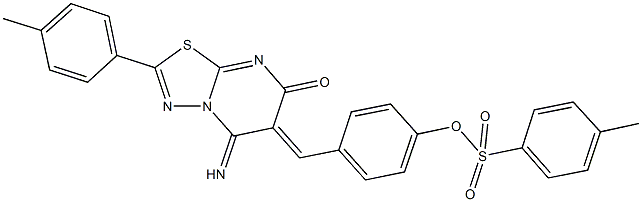 4-[(5-imino-2-(4-methylphenyl)-7-oxo-5H-[1,3,4]thiadiazolo[3,2-a]pyrimidin-6(7H)-ylidene)methyl]phenyl 4-methylbenzenesulfonate Structure