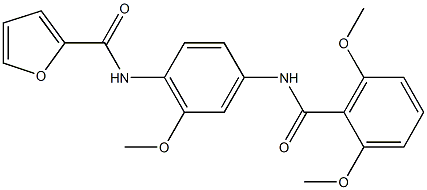 N-{4-[(2,6-dimethoxybenzoyl)amino]-2-methoxyphenyl}-2-furamide Structure