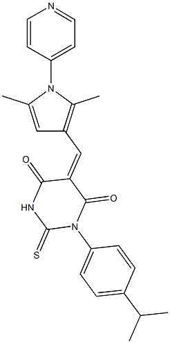 5-{[2,5-dimethyl-1-(4-pyridinyl)-1H-pyrrol-3-yl]methylene}-1-(4-isopropylphenyl)-2-thioxodihydro-4,6(1H,5H)-pyrimidinedione Structure