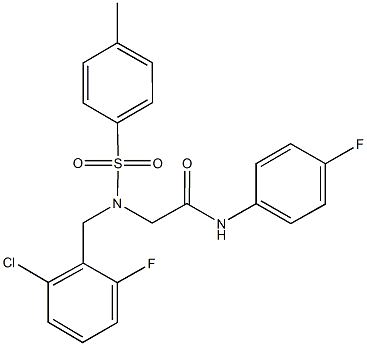 2-{(2-chloro-6-fluorobenzyl)[(4-methylphenyl)sulfonyl]amino}-N-(4-fluorophenyl)acetamide 구조식 이미지