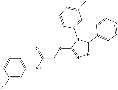 N-(3-chlorophenyl)-2-{[4-(3-methylphenyl)-5-(4-pyridinyl)-4H-1,2,4-triazol-3-yl]sulfanyl}acetamide 구조식 이미지