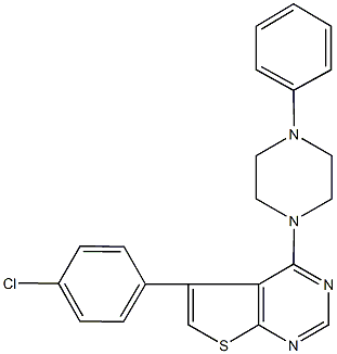 5-(4-chlorophenyl)-4-(4-phenyl-1-piperazinyl)thieno[2,3-d]pyrimidine 구조식 이미지